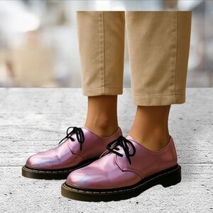Dr Martens 1461 Iced Metallic Mallow Pink Shoes Size 8L